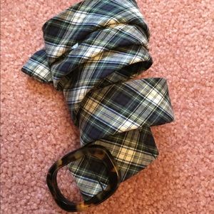 J. Crew blue plaid fabric belt
